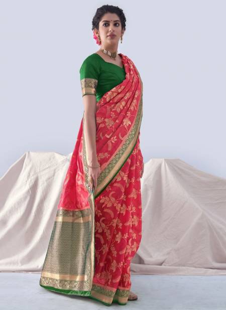 Red Colour Manjuba Madhushree New Latest Designer Ethnic Wear Silk Saree Collection 18006